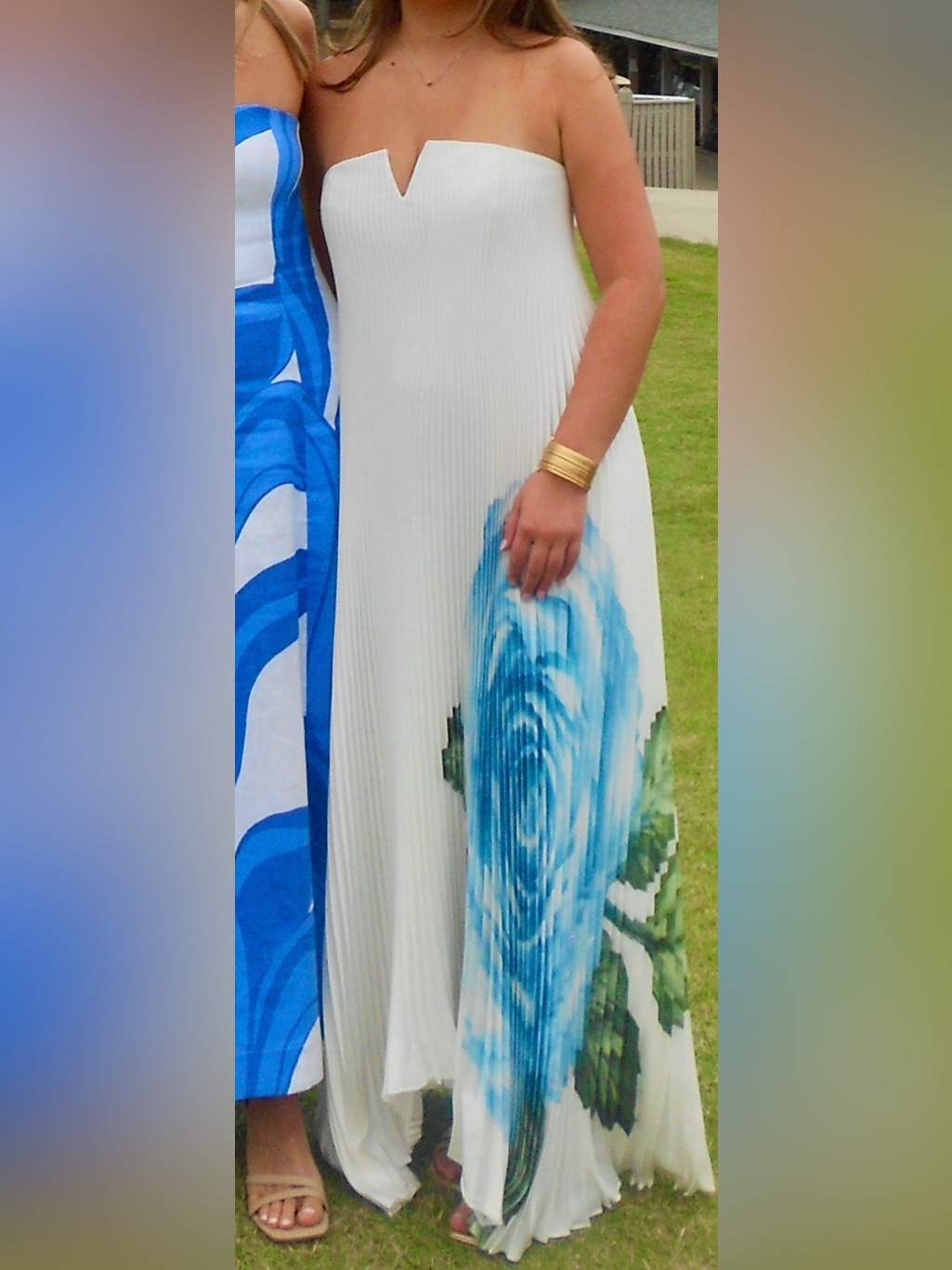 L’ide Pleated Gown In Ivory